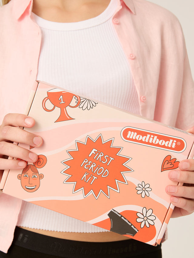 Teen First Period Kit with 2 Hipster Boyshort Moderate Black