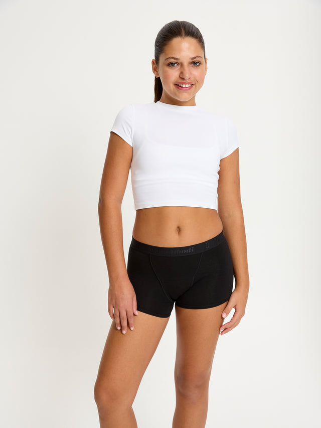 Teen First Period Kit with 2 Hipster Boyshort Moderate Black