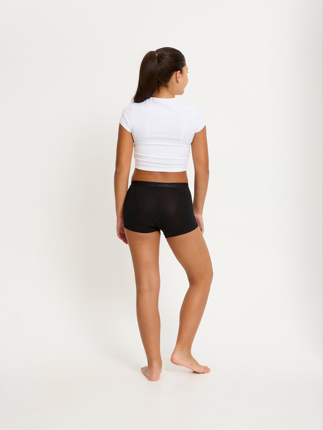 Teen First Period Kit with 2 Hipster Boyshort Moderate Black