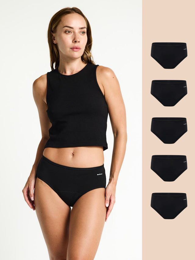 Basic Mid-Rise Brief Multi-Absorbency 5 Pack