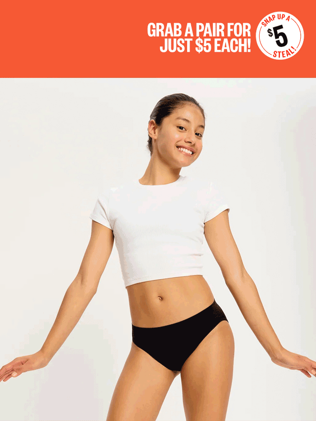 Soft Stretch Seamless Teen Hipster Bikini Moisture Wicking Black