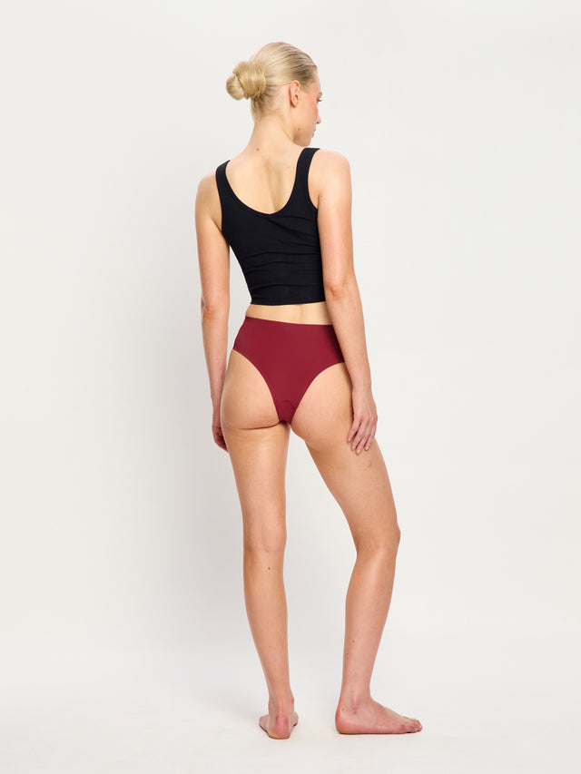Puma X Modibodi Seamfree Active Hi Waist Cheeky Moderate Caramelised Red 3 Pack
