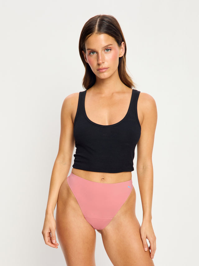 Puma X Modibodi Seamfree Active Hi Waist Thong Light Whisky Rose 3 Pack