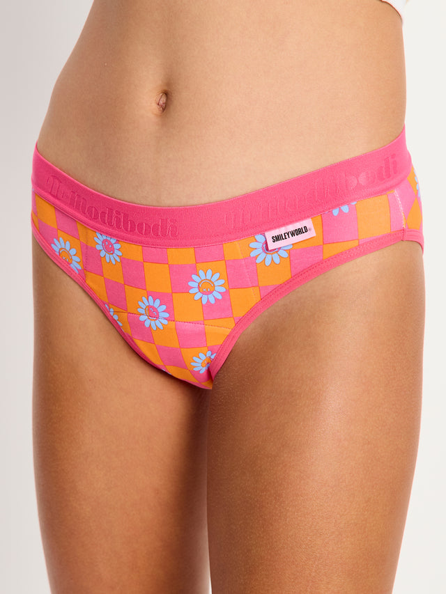 SmileyWorld® | Modibodi Teen Hipster Bikini Super Flower Checkerboard