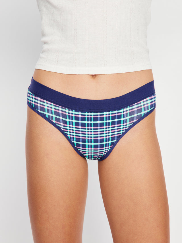 Teen Hipster Bikini Super Midnight Purple Check