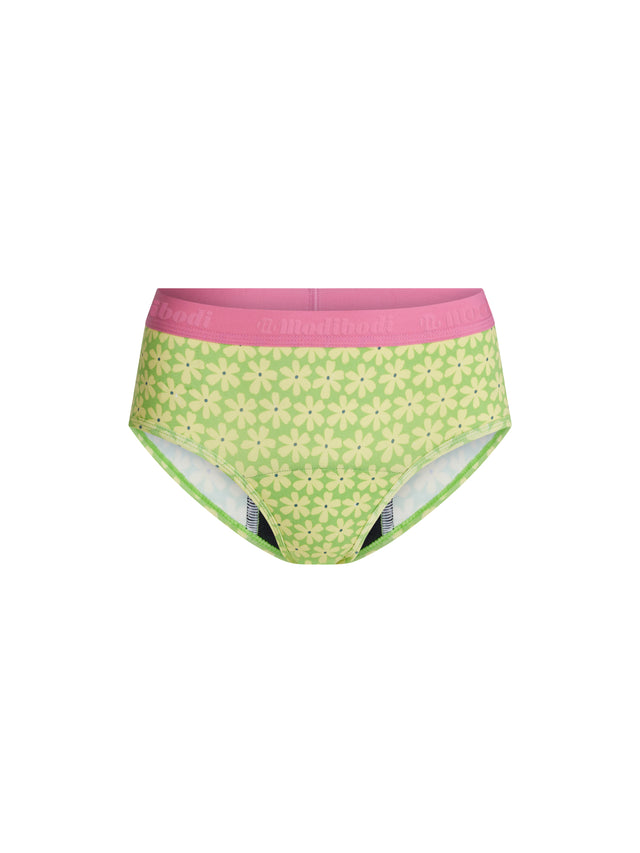 Teen Hipster Boyleg Moderate Floral Green