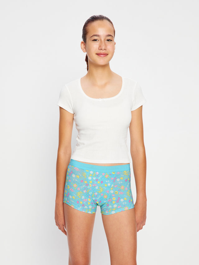 SmileyWorld® | Modibodi Teen Hipster Boyshort Super Wonderlust Blue