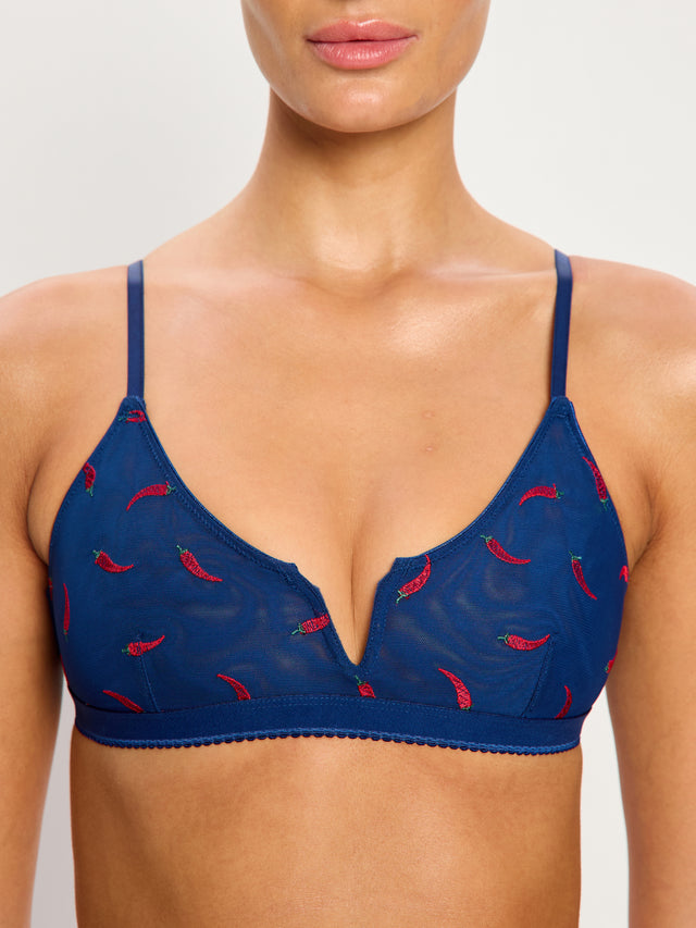 Intimates Spicy Day V-Bralette Navy Chilli