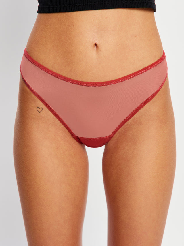 Barely There Thong Moisture Wicking Baked Apple Pink