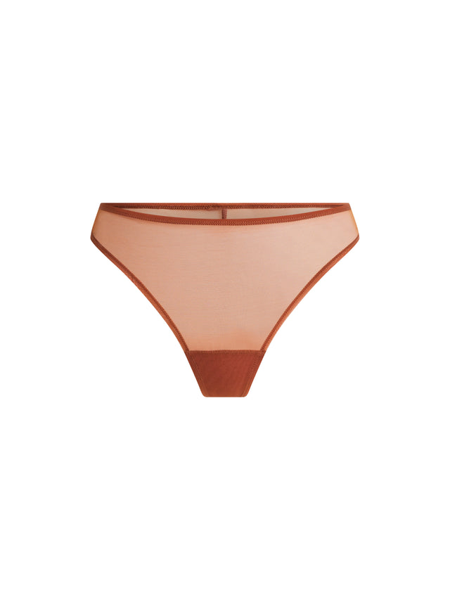 Barely There Thong Moisture Wicking Mocha Brown