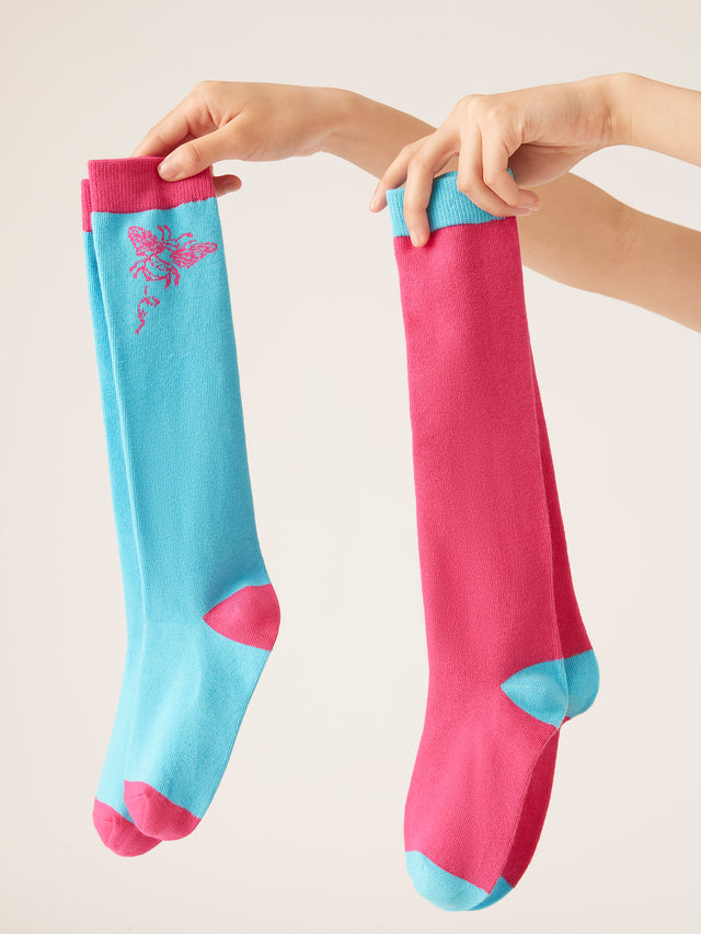 Organic Cotton Sock 2 Pack Busy Bee Multi