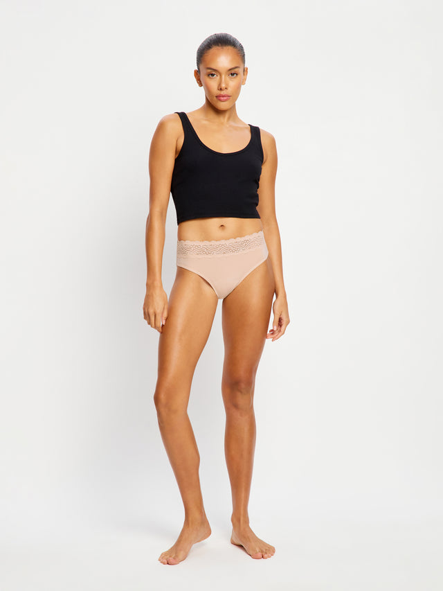 Sensual Hi Waist Bikini 5 Pack Cashew