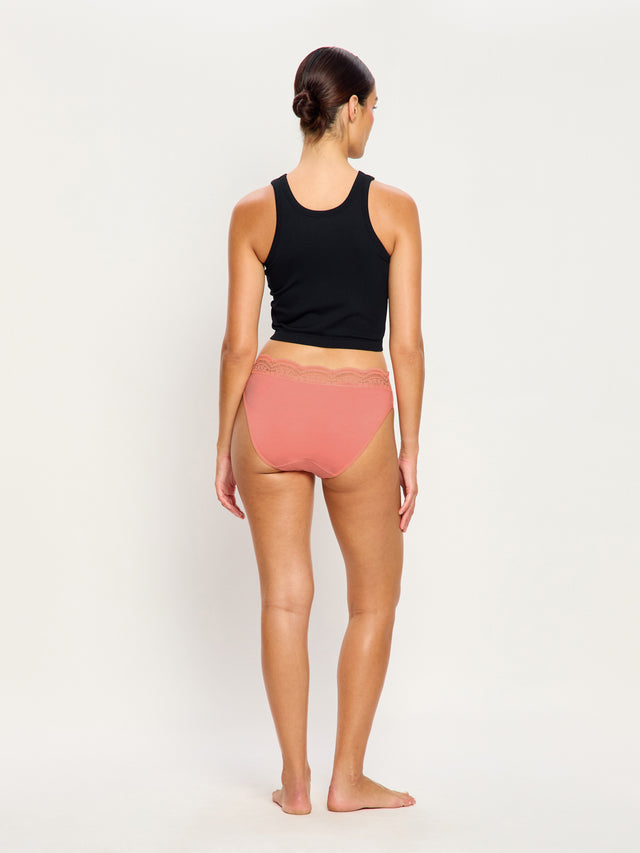 Sensual Hi Waist Bikini Light Dusky Coral
