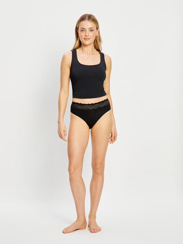 Sensual Hi Waist Bikini Moderate Black