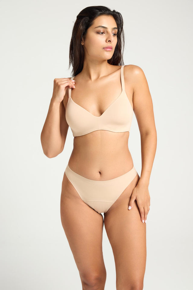 Sweat-Proof Bra Moisture Wicking Cashew
