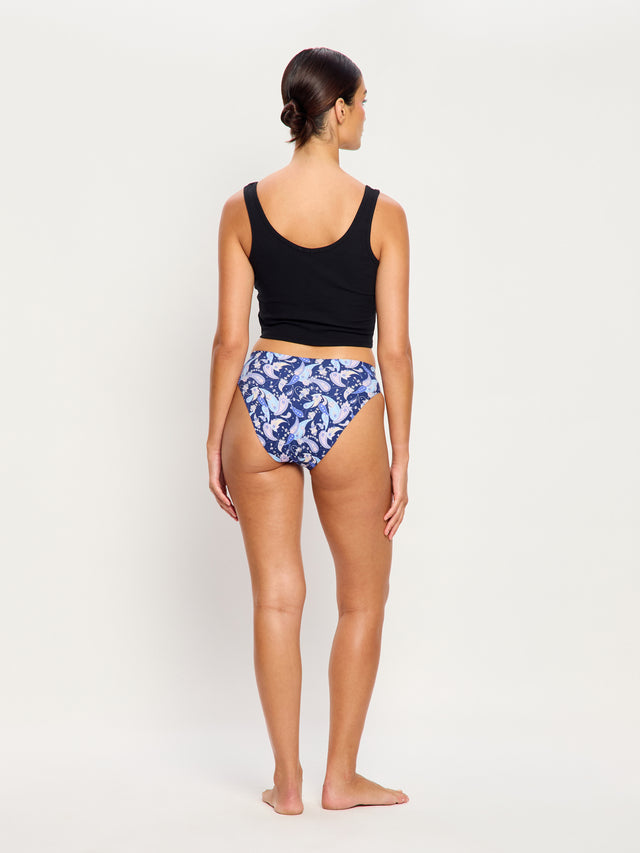 Seamfree Bikini Moderate Opulent Paisley Navy