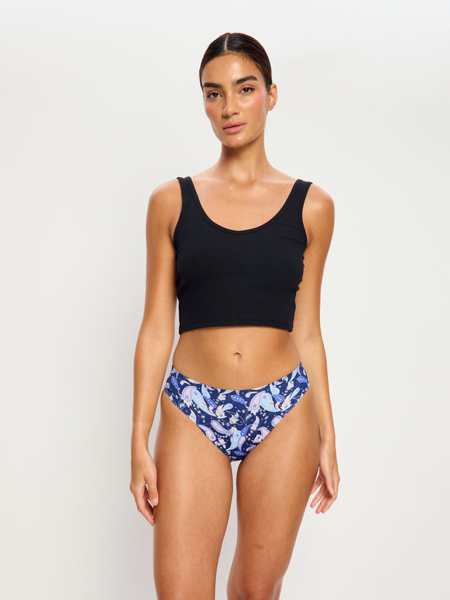 Seamfree Bikini Moderate Opulent Paisley Navy