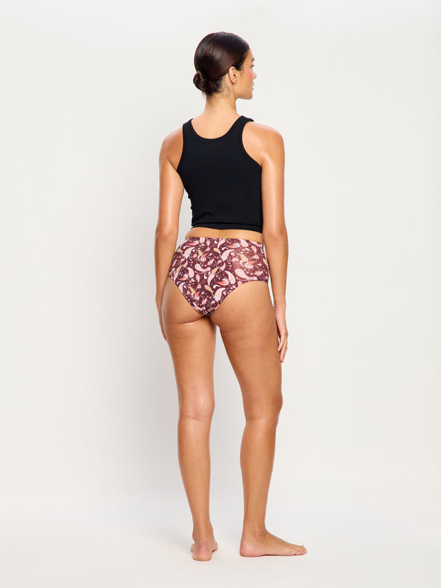 Seamfree Full Brief Super Opulent Paisley Red