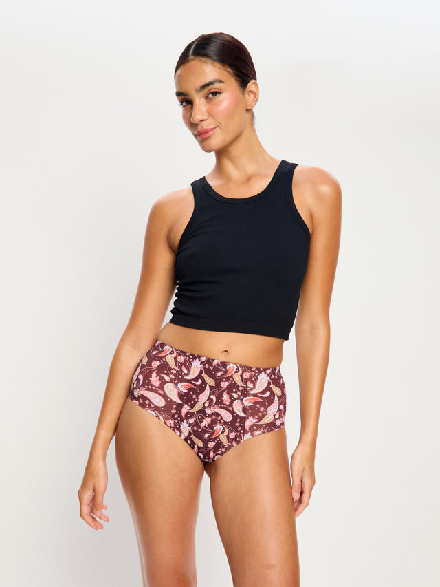 Seamfree Full Brief Super Opulent Paisley Red