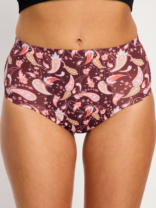 Seamfree Full Brief Super Opulent Paisley Red