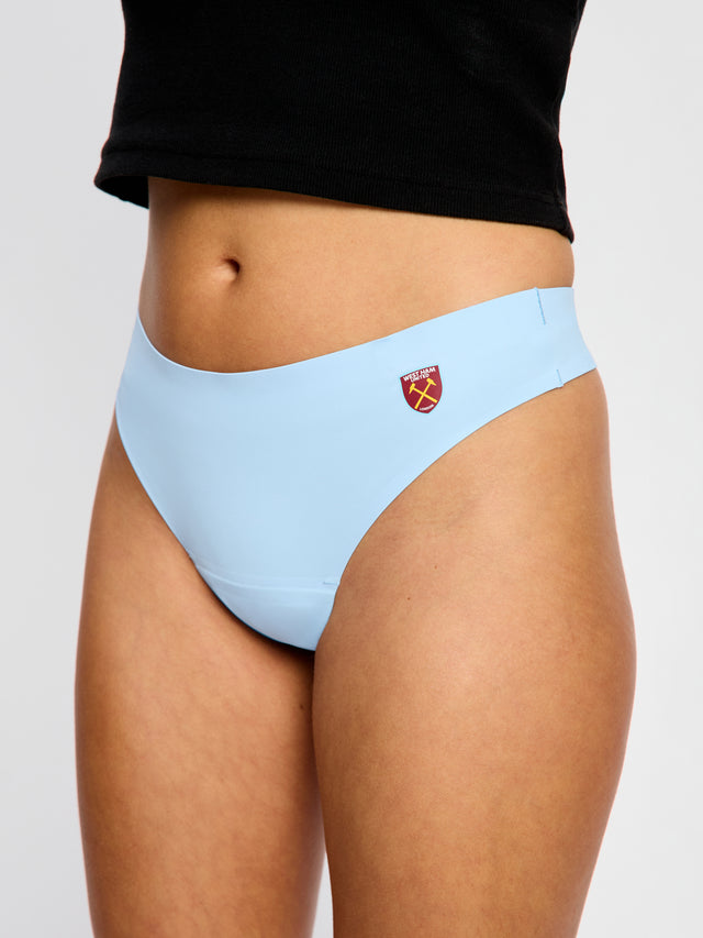 West Ham United Women X Modibodi Seamfree Thong Light Cerulean Blue