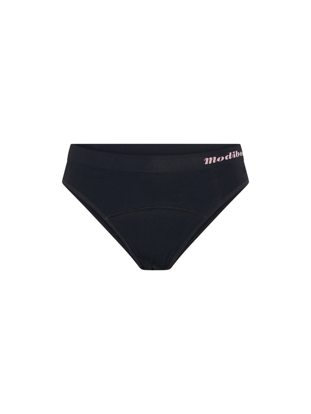ModiComfort Seamless Teen Hipster Bikini Moderate Black 3 Pack