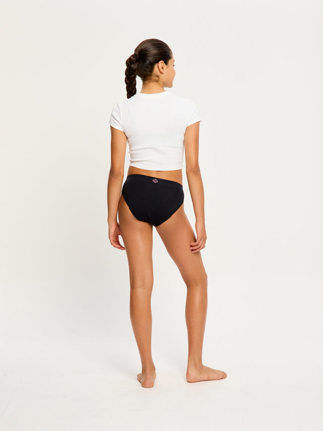 Teen Soft Stretch Seamless Hipster Bikini 2 Pack Moderate Black