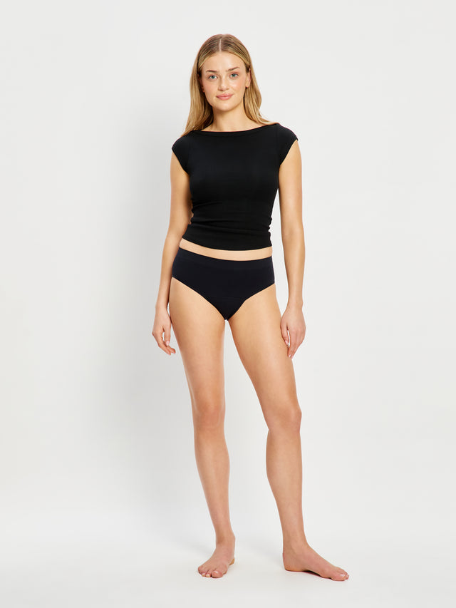 ModiComfort Seamless Hi-Leg Brief Moderate Black