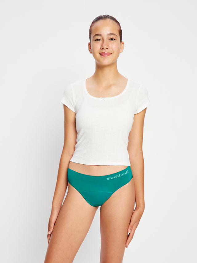 ModiComfort Seamless Teen Hipster Bikini Moderate Enchanted Green