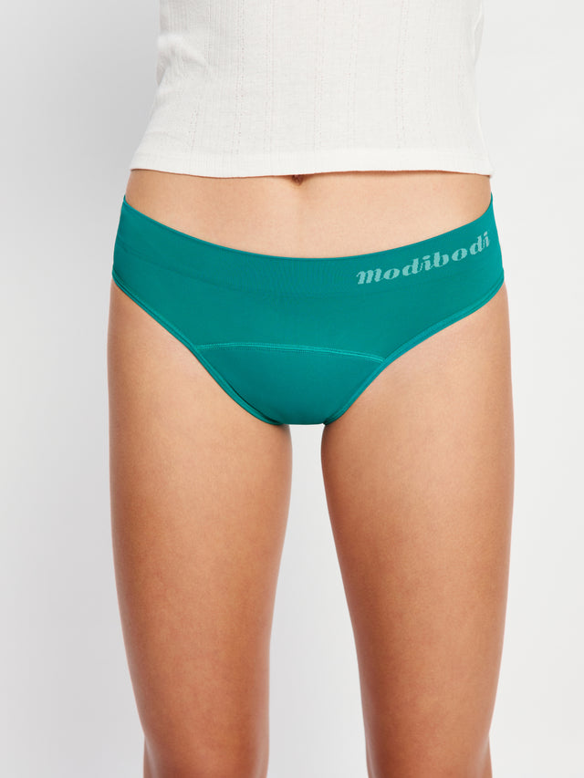 ModiComfort Seamless Teen Hipster Bikini Moderate Enchanted Green