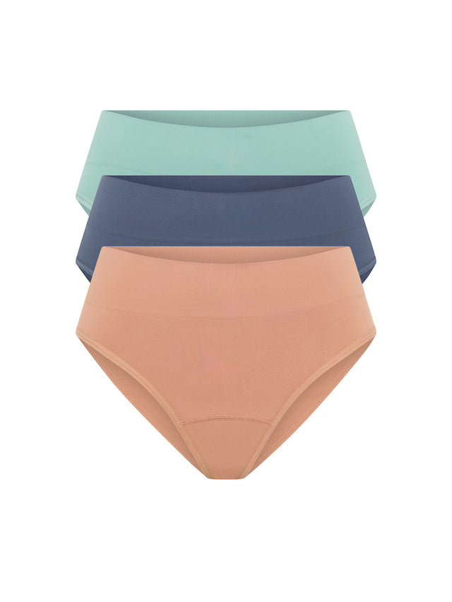 ModiComfort Seamless Hi-Leg Brief Everyday 3 Pack Multi Mineral