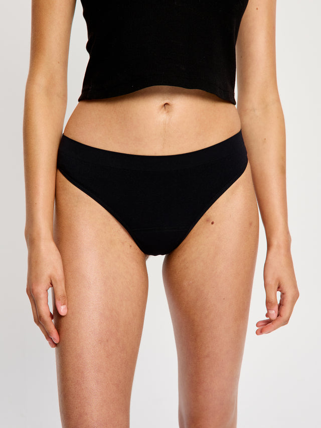 Soft Stretch Seamless Thong 3 Pack Light Black