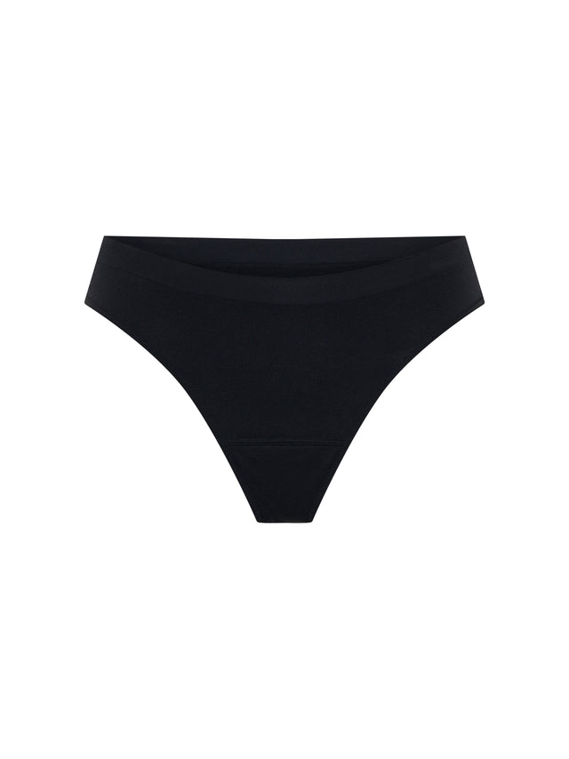 Soft Stretch Seamless Thong 3 Pack Light Black