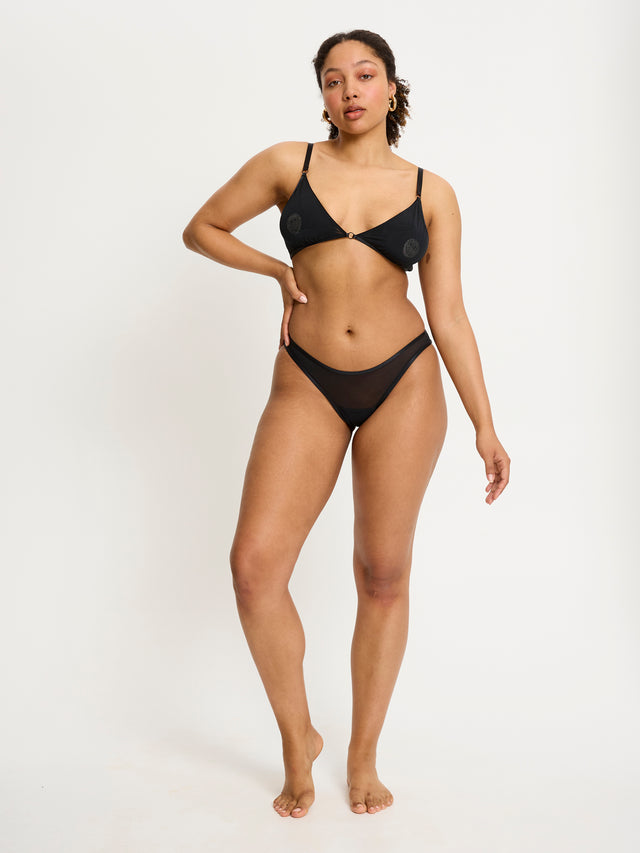 SmileyWorld® | Modibodi Sparkle Cheeky Brief Moderate Black