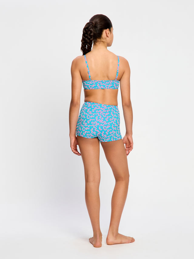 Teen Swimwear Adjustable Crop Top & Hi Waist Short Set