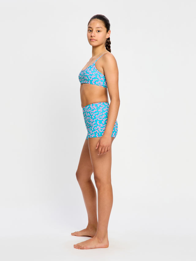 Teen Swimwear Adjustable Crop Top & Hi Waist Short Set