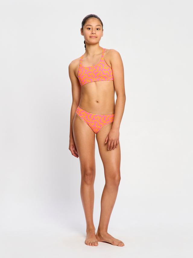 Teen Swimwear Cross Back Crop Top & Bikini Brief Set