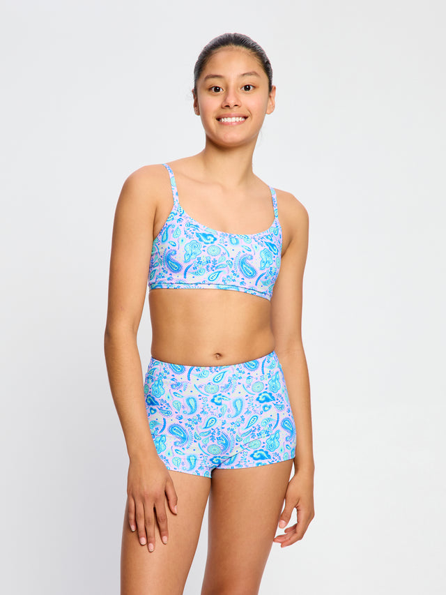 Teen Swimwear Hi Waist Short Super Paisley Pink
