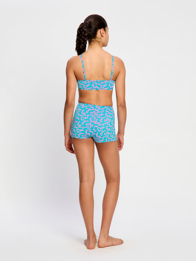 Teen Swimwear Hi Waist Short Super Wavy Blue