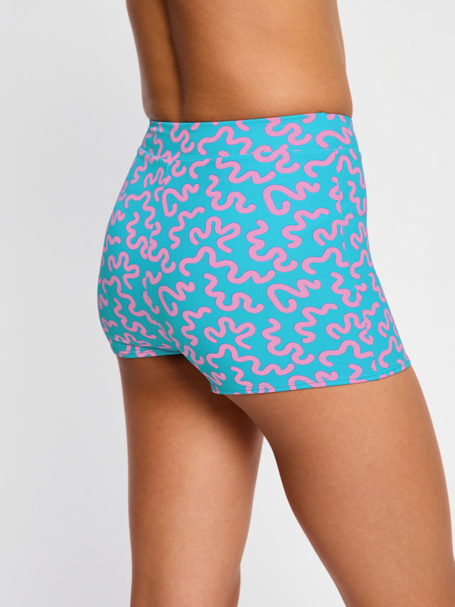 Teen Swimwear Adjustable Crop Top & Hi Waist Short Set