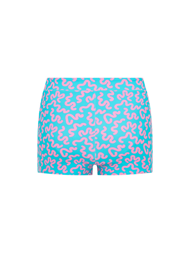 Teen Swimwear Hi Waist Short Super Wavy Blue