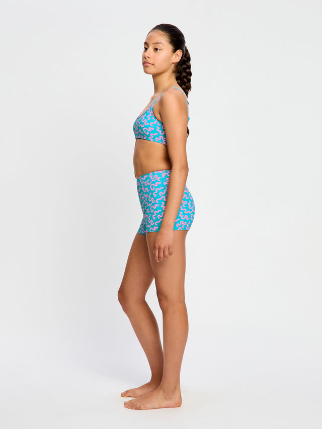 Teen Swimwear Hi Waist Short Super Wavy Blue