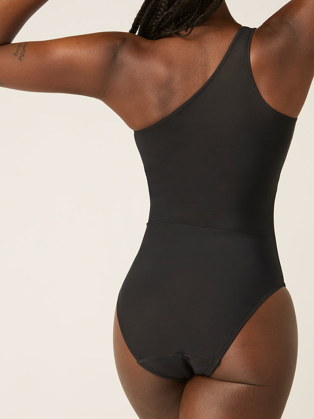 Swimwear One-Shoulder One-Piece Light Black
