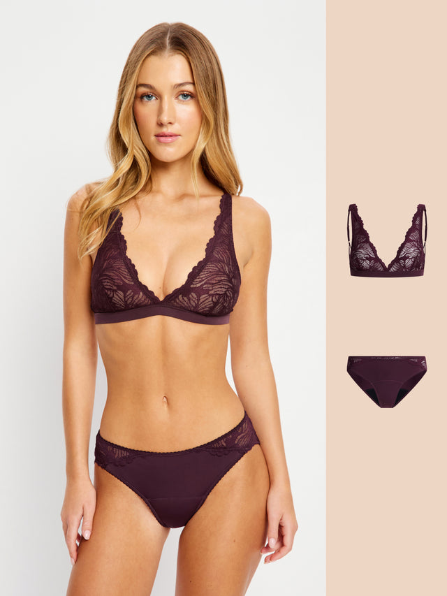 Pretty in Plum Bralette & Midi Brief Set