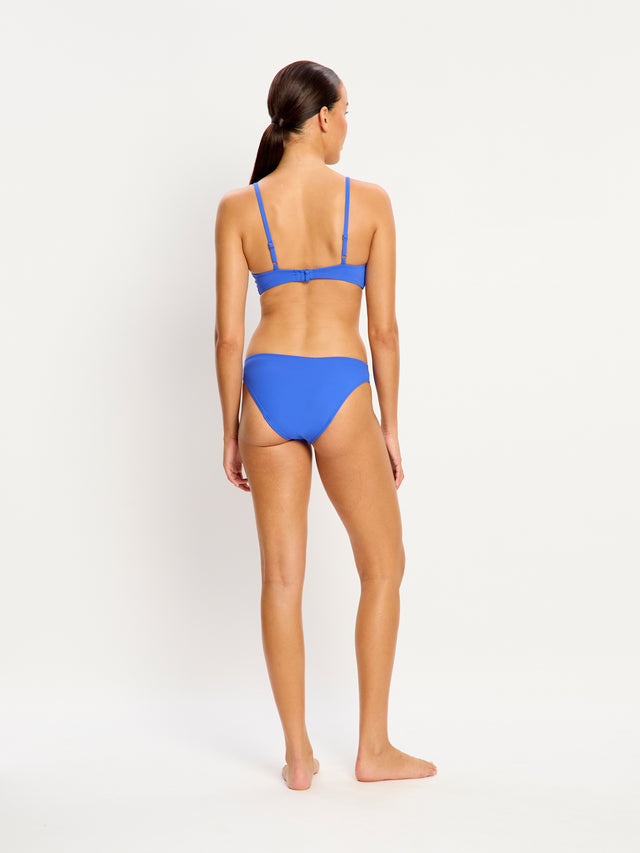 Swimwear Plunge Top & Bikini Bottom Set Electric Indigo